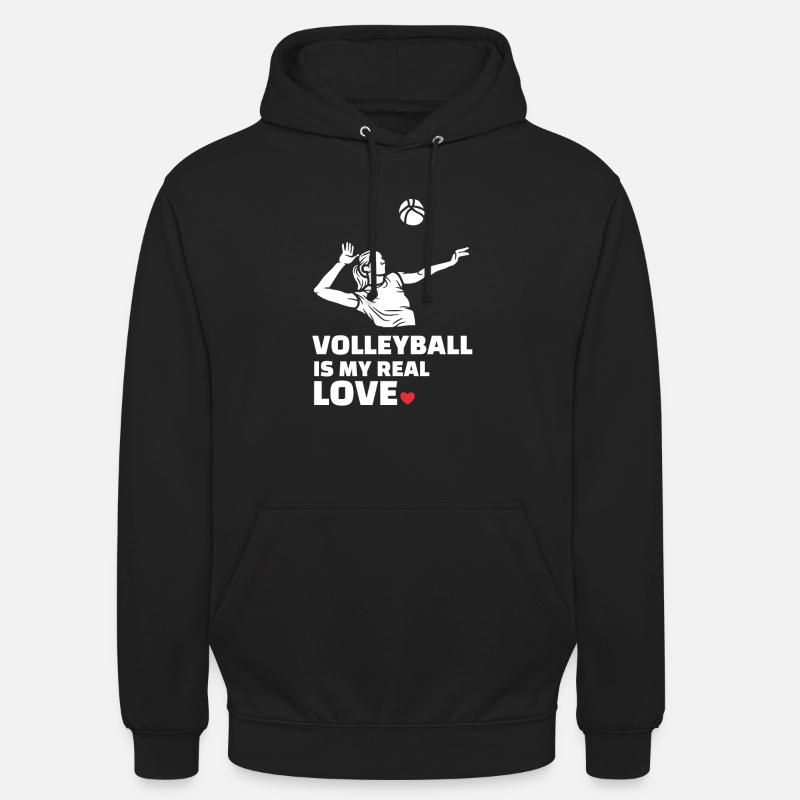 J’adore le volleyball - Sweat-shirt à capuche unisexe - noir
