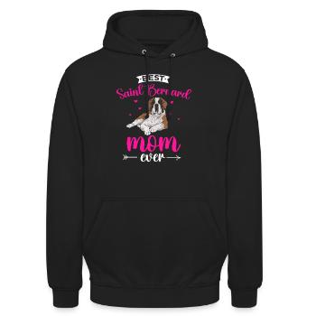 St. Bernard St. Bernard Dog Dog - Unisex Hoodie - black - Front - Alina (178cm) & Michal (187cm)