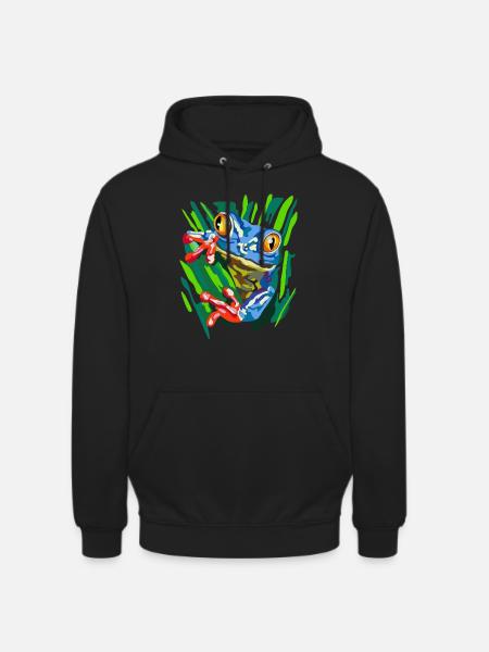 Frog on the tree - Unisex Hoodie - black