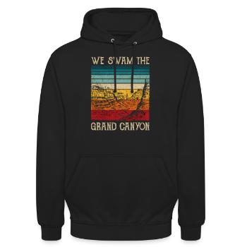 Colorado River Merchandise Wir schwammen im Großen - Unisex Hoodie - Schwarz - Vorne - Alina (178cm) & Michal (187cm)