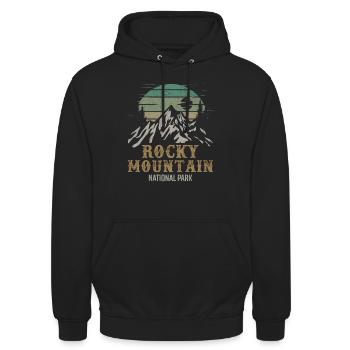 Rocky Mountain Nationalpark Merchandise Rocky - Unisex Hoodie - Schwarz - Vorne - Alina (178cm) & Michal (187cm)