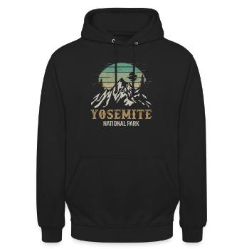 Yosemite Nationalpark Merchandise Rocky Mt. - Unisex Hoodie - Schwarz - Vorne - Alina (178cm) & Michal (187cm)