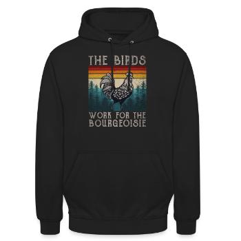 The Birds Work For The Bourgeoisie - Unisex Hoodie - black - Front - Alina (178cm) & Michal (187cm)