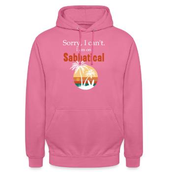 Idée de cadeau sabbatique, temps d’arrêt de travail - Sweat-shirt à capuche unisexe - rose - Devant - Alina (178cm) & Michal (187cm)