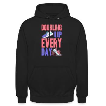 Sneakerhead Collector - Unisex Hoodie - black - Front - Alina (178cm) & Michal (187cm)