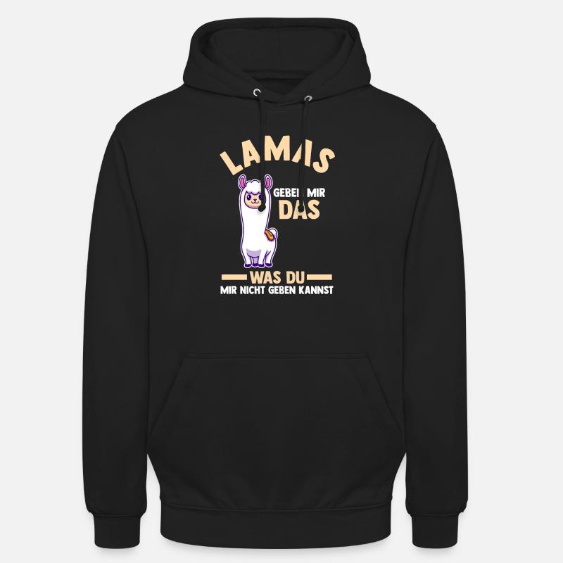 Lama - Unisex Hoodie - Schwarz
