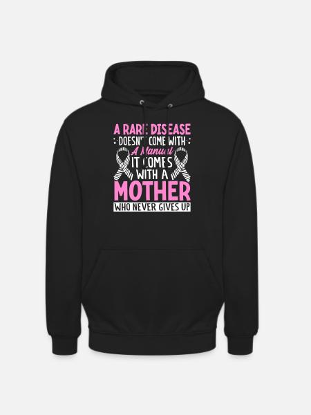 Rare Disease Awareness Rare Illness Zebra Ribbon - Unisex Hoodie - black