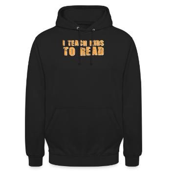 I Teach Kids To Read Science Teachers Reading - Unisex Hoodie - black - Front - Alina (178cm) & Michal (187cm)