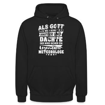 Meteorologe - Unisex Hoodie - Schwarz - Vorne - Alina (178cm) & Michal (187cm)