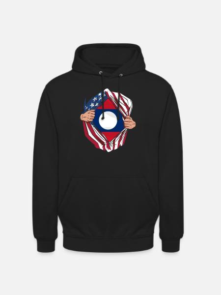 Impresionante estadounidense nacido con raíces laosianas para el - Sudadera con capucha unisex - negro