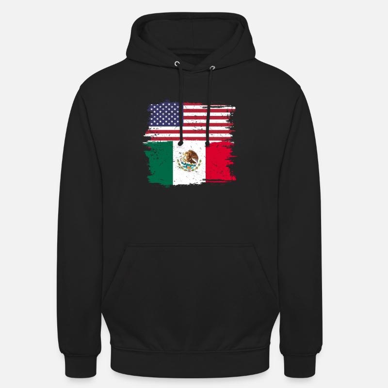 États-Unis Drapeau mexicain - Sweat-shirt à capuche unisexe - noir