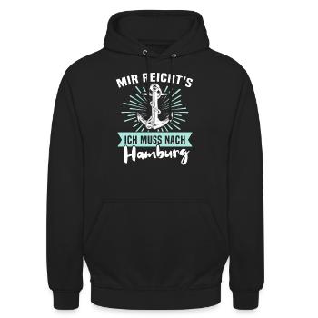 Hamburg Sprüche - Unisex Hoodie - Schwarz - Vorne - Alina (178cm) & Michal (187cm)