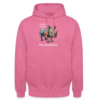 Rhinoceros - Unisex Hoodie - pink - Front - Alina (178cm) & Michal (187cm)