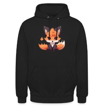 Süßer Fuchs - Unisex Hoodie - Schwarz - Vorne - Alina (178cm) & Michal (187cm)