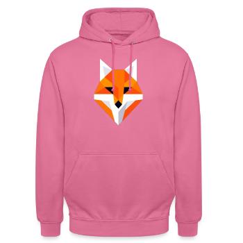 Dessin de tête de renard - Sweat-shirt à capuche unisexe - rose - Devant - Alina (178cm) & Michal (187cm)