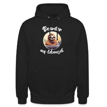 Beamter auf Lebenszeit - Unisex Hoodie - Schwarz - Vorne - Alina (178cm) & Michal (187cm)