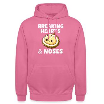 Durian Fruit Lover Drôle Durio Zibethinus Hommes - Sweat-shirt à capuche unisexe - rose - Devant - Alina (178cm) & Michal (187cm)