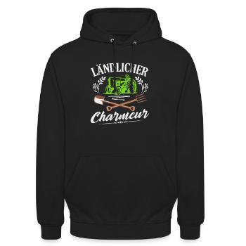 Nachwuchs Landwirt Ländlicher Charmeur Bauern - Unisex Hoodie - Schwarz - Vorne - Alina (178cm) & Michal (187cm)