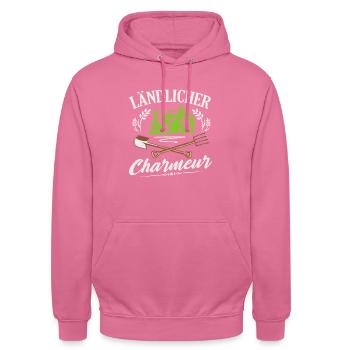 Nachwuchs Landwirt Ländlicher Charmeur Bauern - Unisex Hoodie - Pink - Vorne - Alina (178cm) & Michal (187cm)