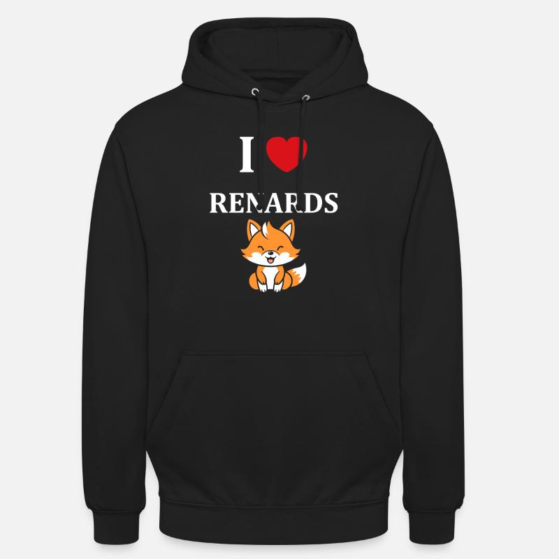J'aime les renards - Sweat-shirt à capuche unisexe - noir