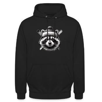 Skifahrer "Sepp" - Unisex Hoodie - Schwarz - Vorne - Alina (178cm) & Michal (187cm)