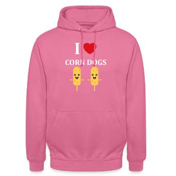 Corn dog food - Unisex Hoodie - pink - Front - Alina (178cm) & Michal (187cm)