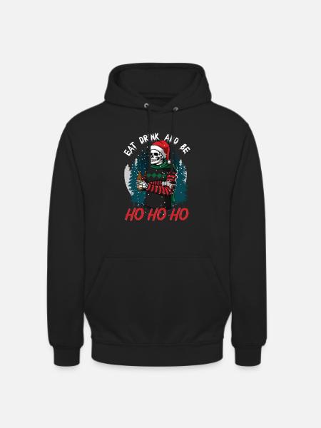 hohoho scary skulls - Unisex Hoodie - black