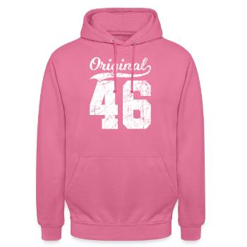 46 Original 78 Years Husband Wife Birthday - Unisex Hoodie - pink - Front - Alina (178cm) & Michal (187cm)