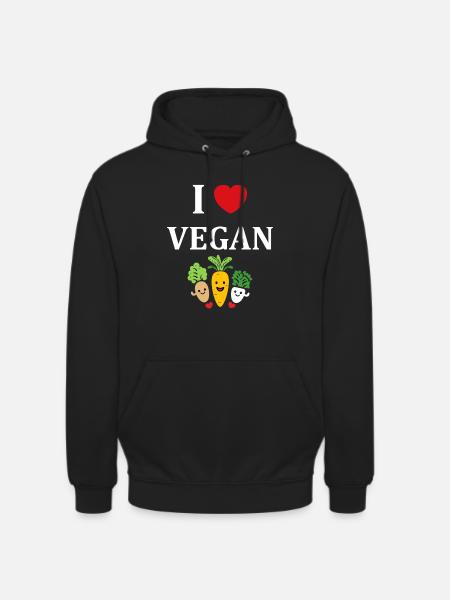 Humorous little vegan vegetables - Unisex Hoodie - black