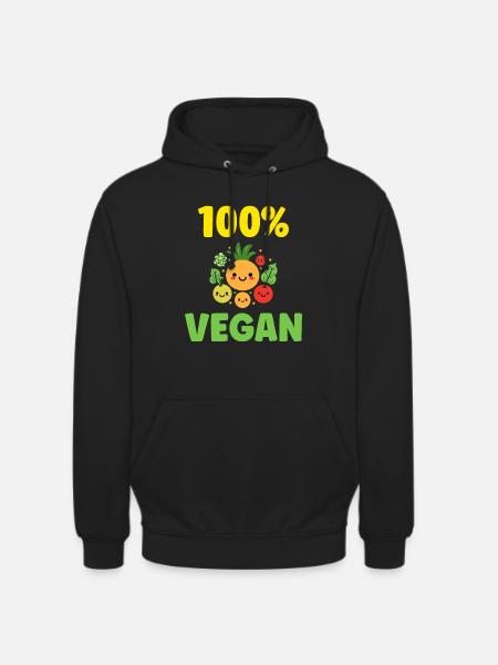 Humorous little vegan vegetables - Unisex Hoodie - black