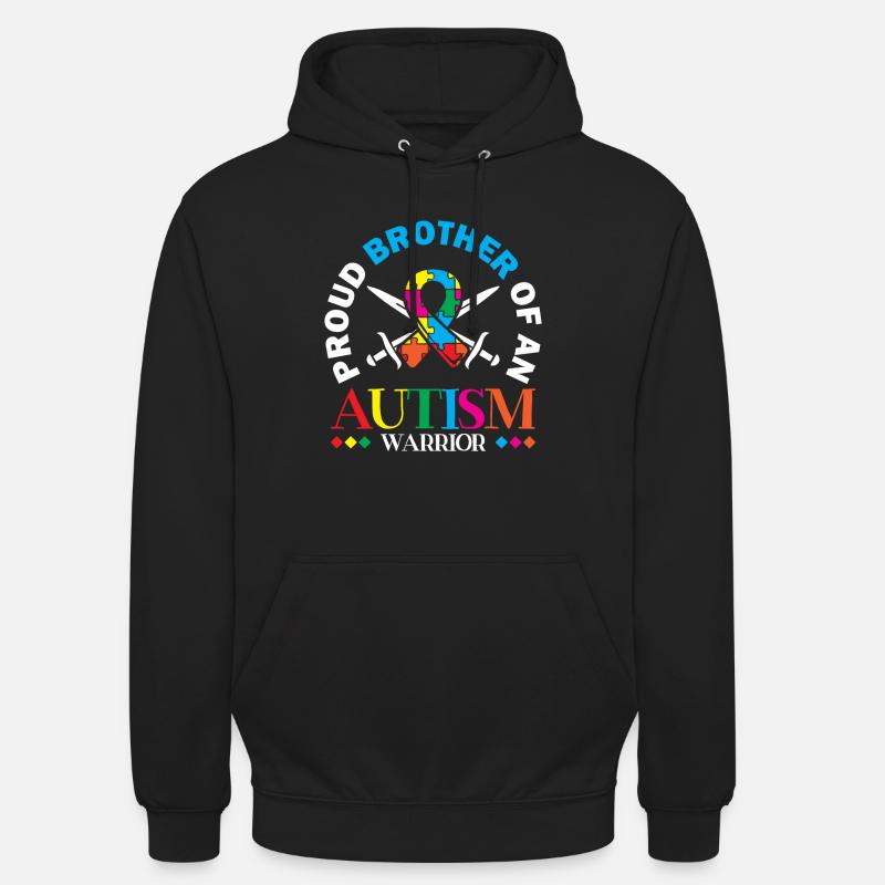 Stolzer Bruder Eines Autismus-kriegers - Unisex Hoodie - Schwarz