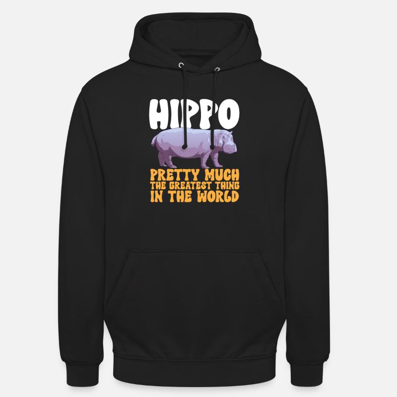 Hippopotame Hippopotame - Sweat-shirt à capuche unisexe - noir