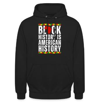 L’histoire des Noirs est l’histoire américaine afrocentrique - Sweat-shirt à capuche unisexe - noir - Devant - Alina (178cm) & Michal (187cm)