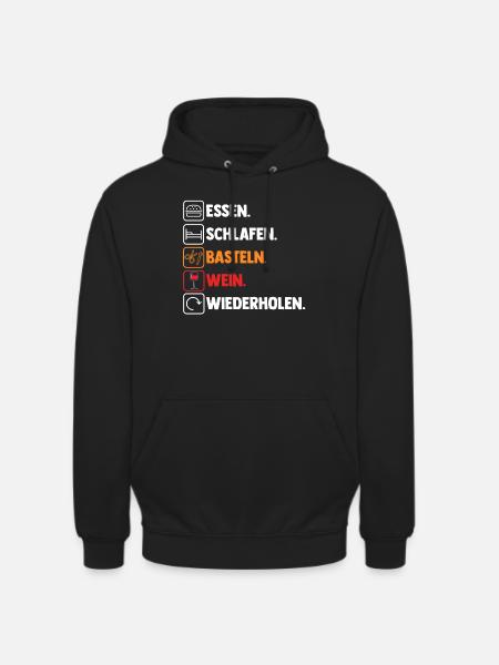 Bastler Wein Basteln - Unisex Hoodie - Schwarz