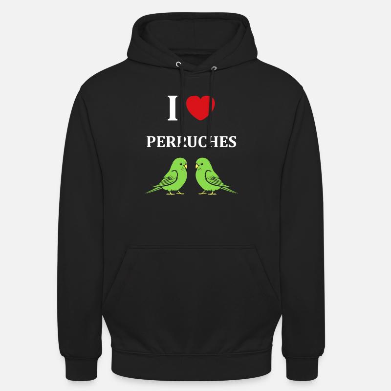 Oiseaux perruches humour petite perruche - Sweat-shirt à capuche unisexe - noir