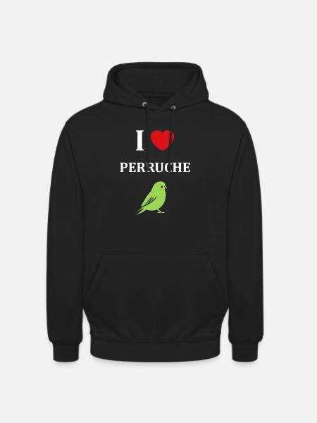 Oiseaux perruches humour petite perruche - Sweat-shirt à capuche unisexe - noir