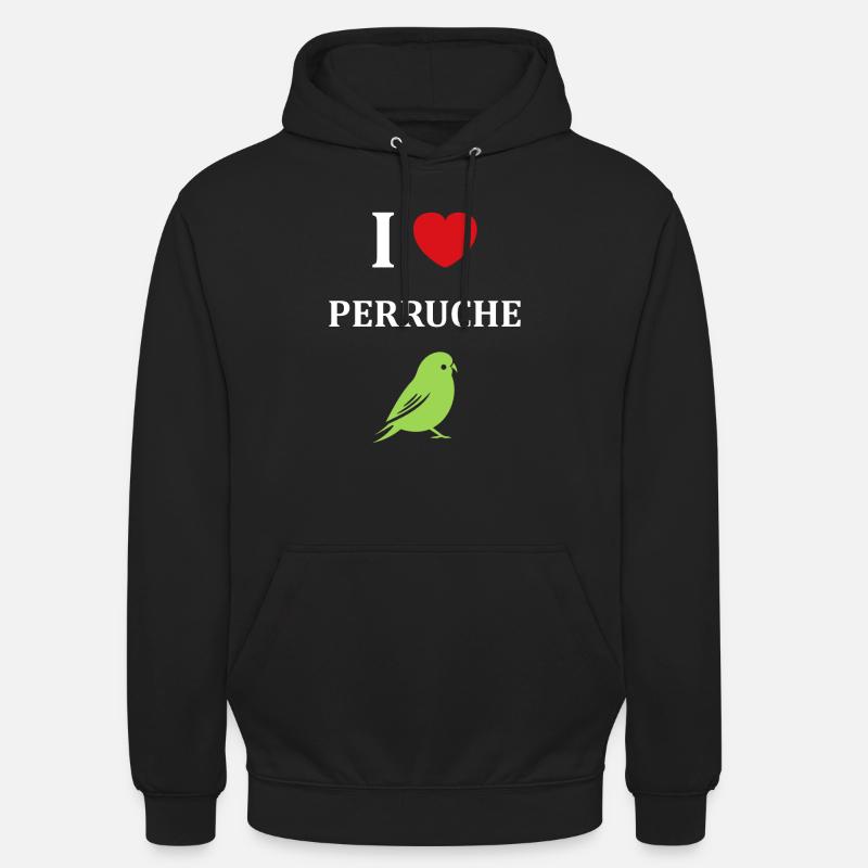 Oiseaux perruches humour petite perruche - Sweat-shirt à capuche unisexe - noir