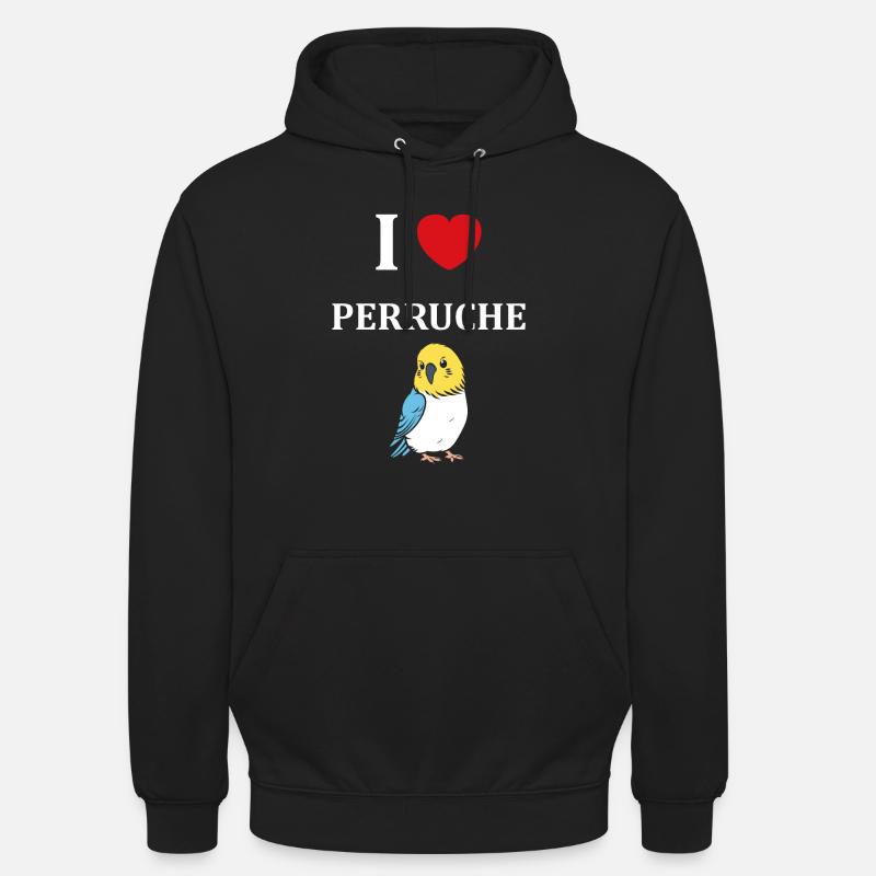 Oiseaux perruches humour petite perruche - Sweat-shirt à capuche unisexe - noir