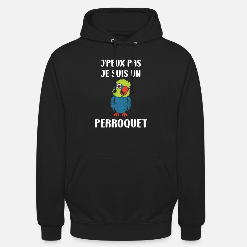 Humour petit perroquet - Sweat-shirt à capuche unisexe - noir
