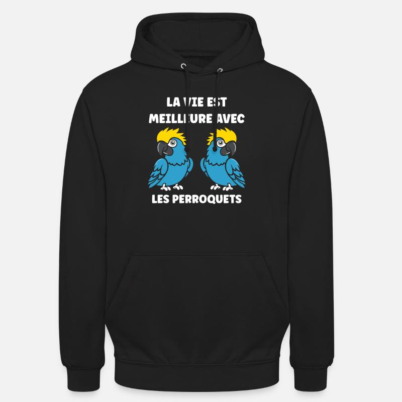 Humour petit perroquet - Sweat-shirt à capuche unisexe - noir