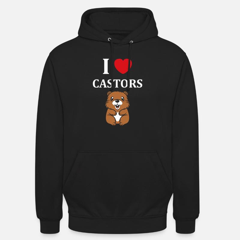 Humour petit castor - Sweat-shirt à capuche unisexe - noir
