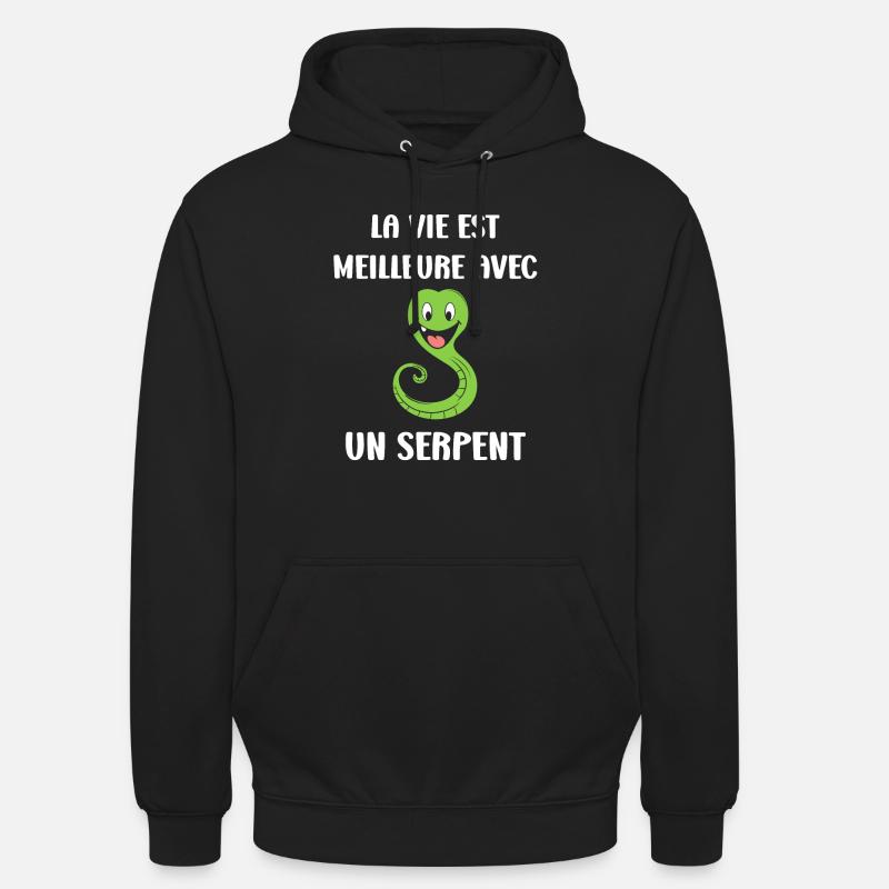 Humour petit serpent - Sweat-shirt à capuche unisexe - noir