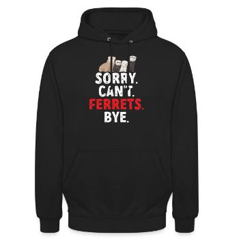Furet, propriétaire de furet - Sweat-shirt à capuche unisexe - noir - Devant - Alina (178cm) & Michal (187cm)