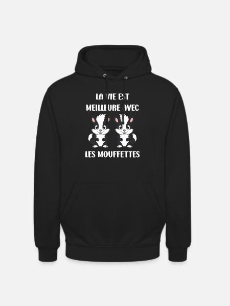 Humour Mouffette - Sweat-shirt à capuche unisexe - noir