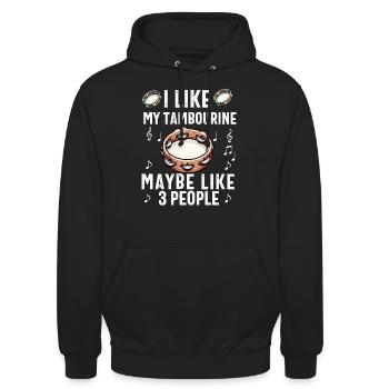 Tamburin für Männer Frauen Lustiger Tamburinspieler - Unisex Hoodie - Schwarz - Vorne - Alina (178cm) & Michal (187cm)