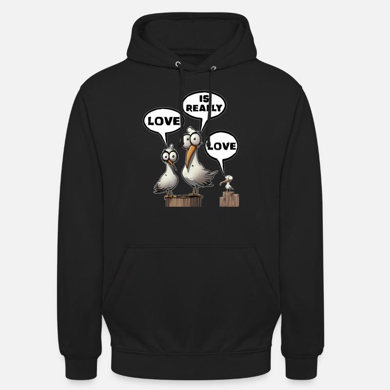 L’amour, c’est vraiment l’amour - Sweat-shirt à capuche unisexe - noir