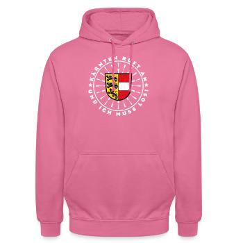 Kärnten ruft an un ich muss los Österreich - Unisex Hoodie - Pink - Vorne - Alina (178cm) & Michal (187cm)
