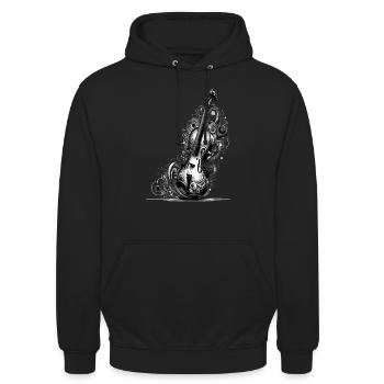 Musikalische Eleganz - Unisex Hoodie - Schwarz - Vorne - Alina (178cm) & Michal (187cm)