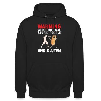 Sans gluten Intolérance au gluten - Sweat-shirt à capuche unisexe - noir - Devant - Alina (178cm) & Michal (187cm)