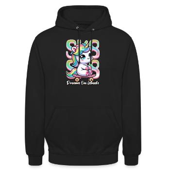 Licorne Skateboard - Sweat-shirt à capuche unisexe - noir - Devant - Alina (178cm) & Michal (187cm)